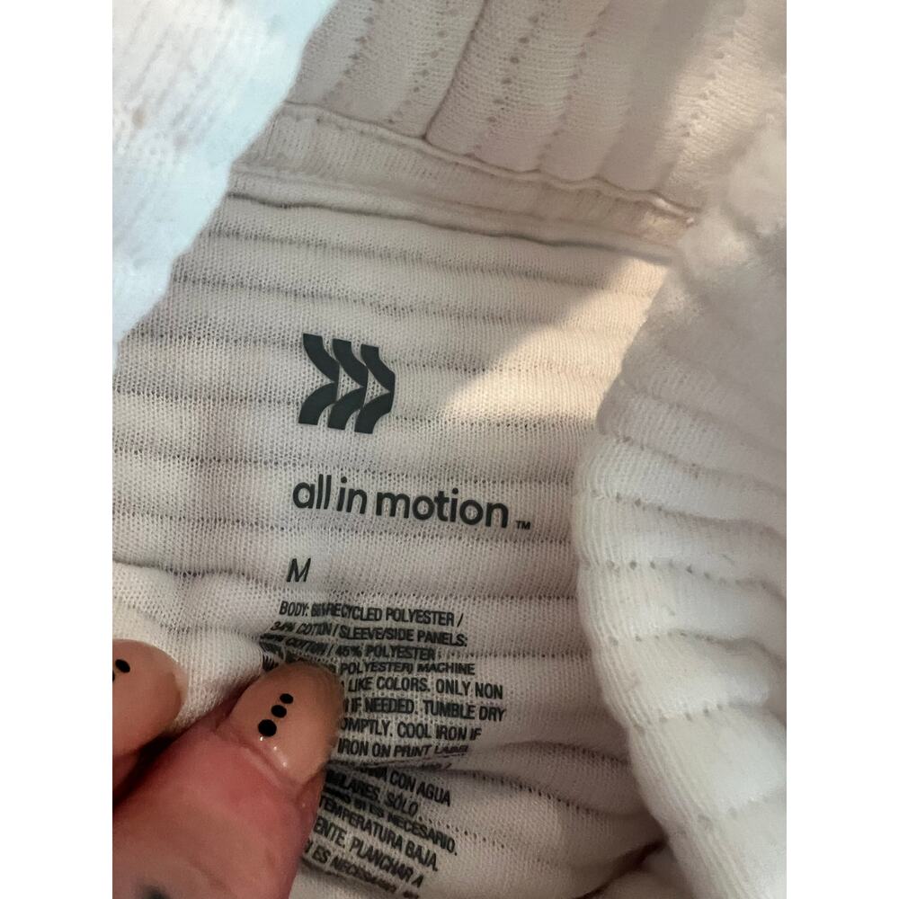 all in motion womens medium cream textured turtleneck pullover sweatshirt - Picture 9 of 9